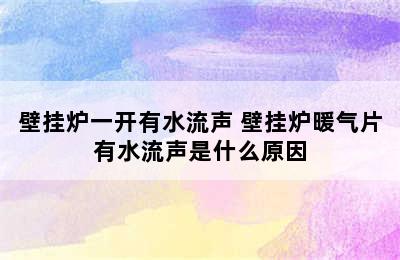 壁挂炉一开有水流声 壁挂炉暖气片有水流声是什么原因